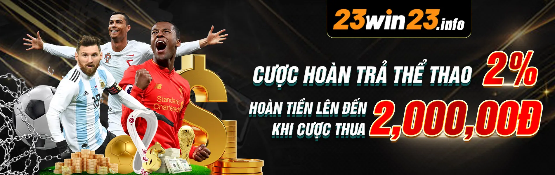banner 23win hoàn cược thể thao