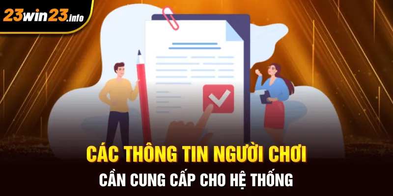 Các thông tin người chơi cần cung cấp cho hệ thống