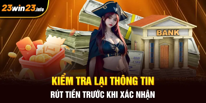 Kiểm tra lại thông tin rút tiền trước khi xác nhận